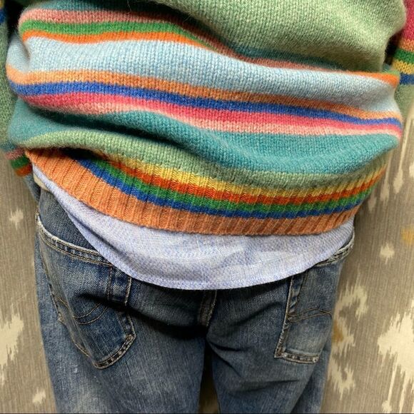 Polo Ralph Lauren Pastel Multi Stripe Merino Wool Angora Crewneck L/S Sweater - Picture 9 of 16